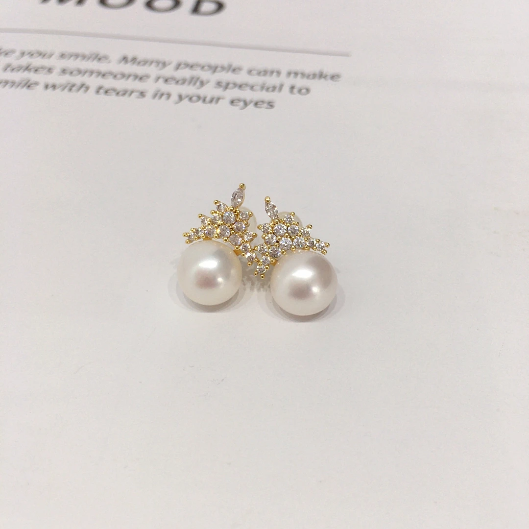 ZHBORUINI عالية الجودة لؤلؤ المياه العذبة الطبيعية أقراط للنساء AAA الزركون نوبل كلاسيكي اللؤلؤ والمجوهرات شحن مجاني هدية #4