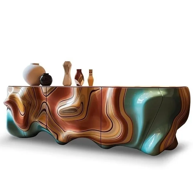 Design art painted TV cabinet Italian postmodern light luxury furniture