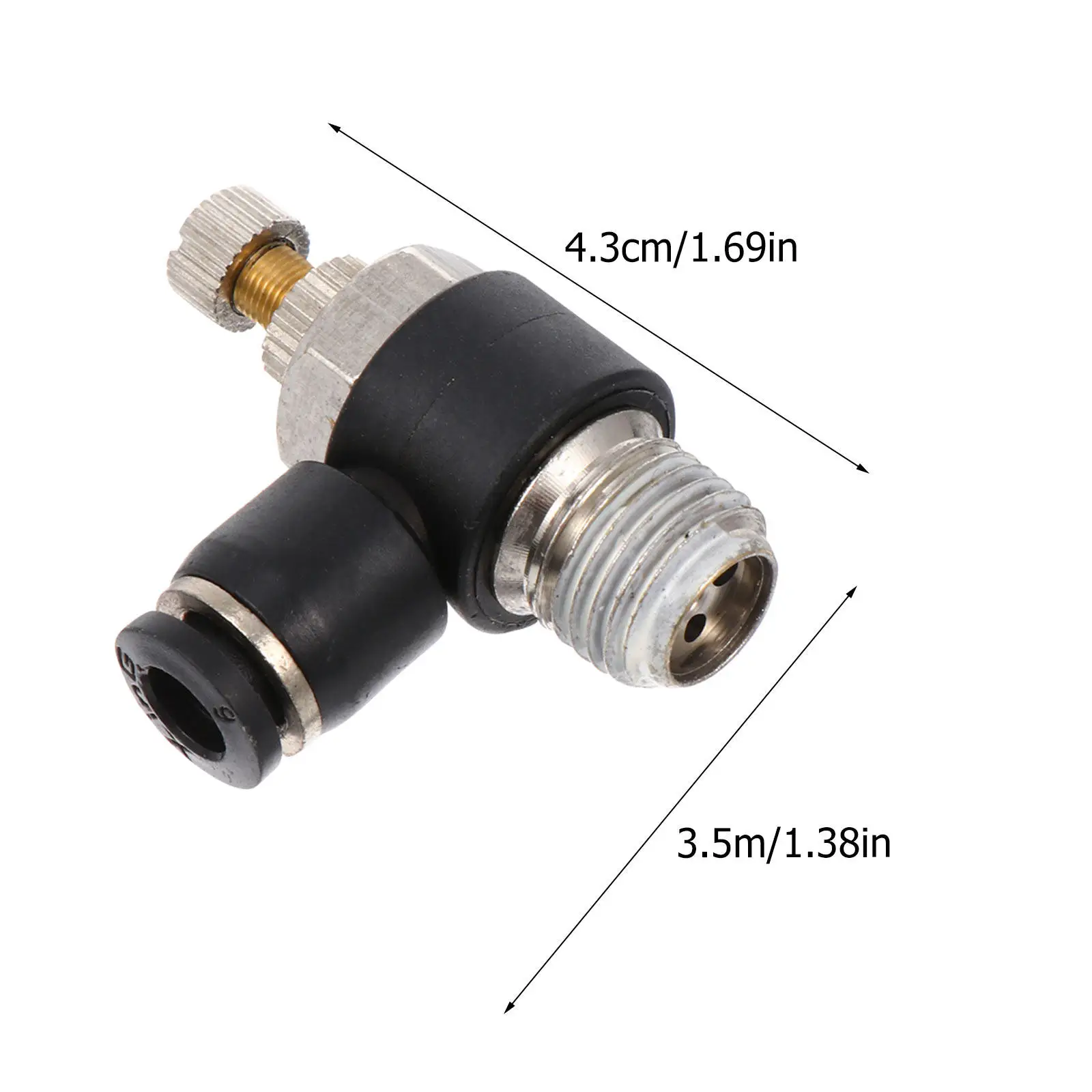 3Pcs Air Flow Control Valves Pneumatic Control Adjusters Black Air Line Fittings for Efficient Safe Adjustment of Pneumatic