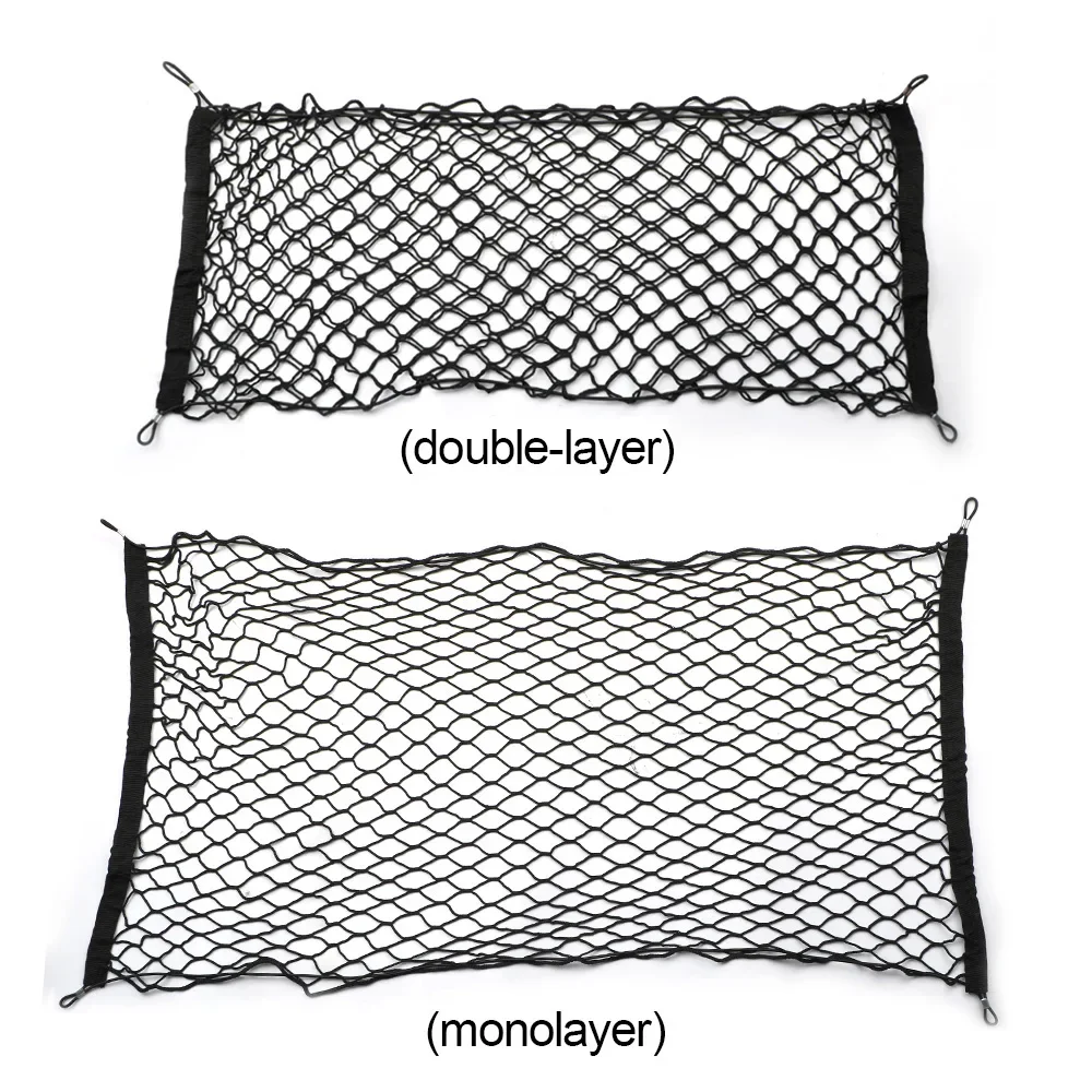 Car Trunk Organizer Holder 90x40/110x50cm Hanging Nets Pocket Cargo Luggage Nylon Elastic Mesh Storage Bag Interior Accessories image 6