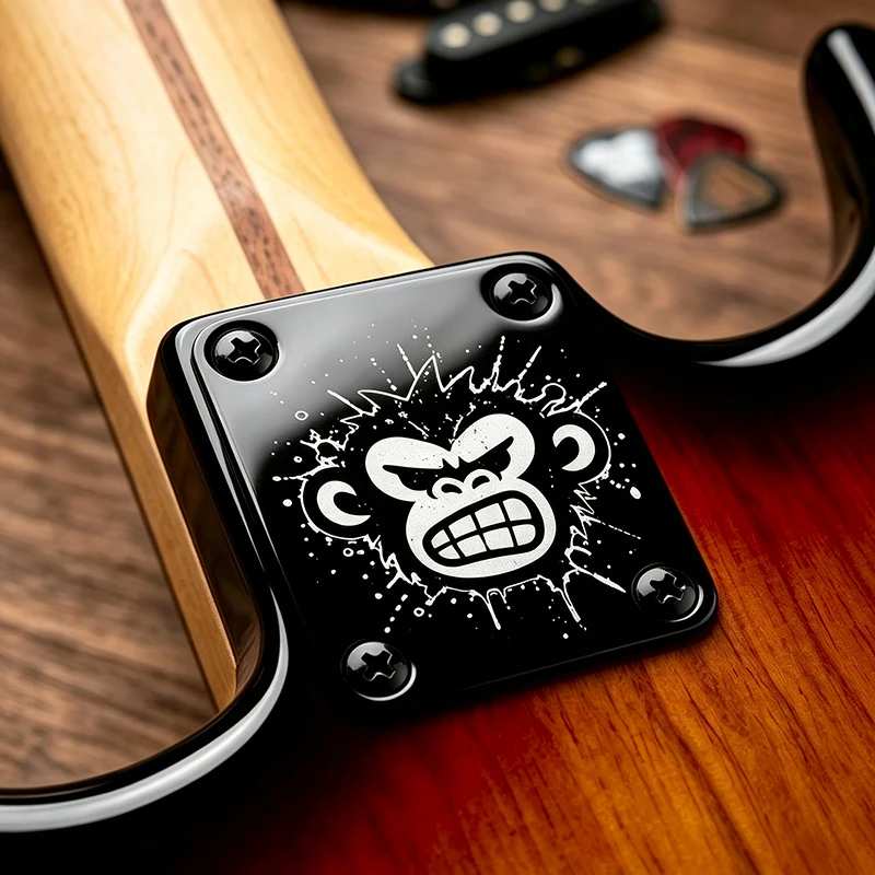 Custom 1set Guitar Neck Plate Customized Logo Guitar Reinforcement Plate Personalized Electric Guitar Neck Plate Included Screws