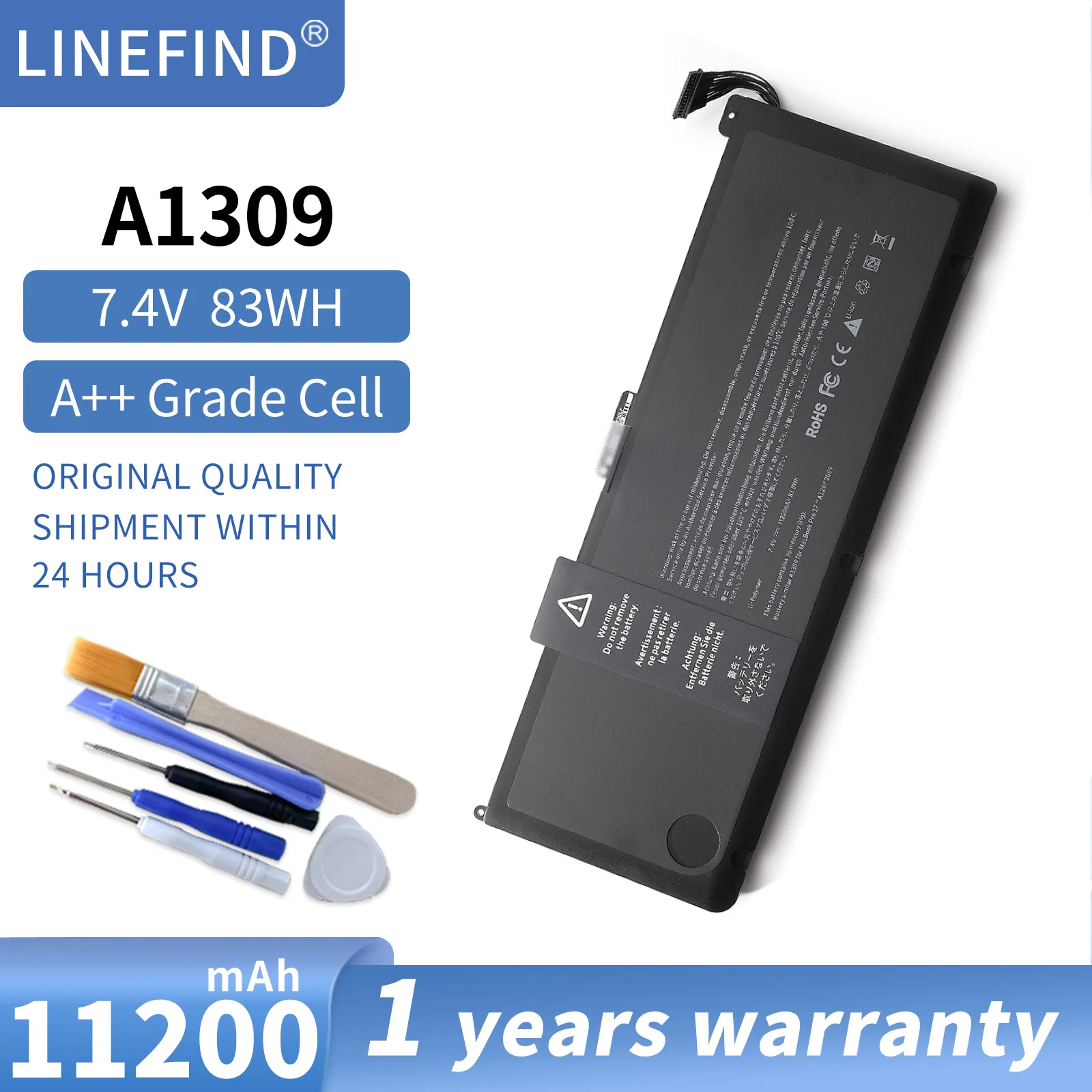 A1309 Batterie für Apple MacBook Pro 17 "a1297 Anfang 2009 Mitte 2009 Mitte 2010 mc226/a mc226ch/a mc226j/a mc226ll/a 7,3 v 95wh