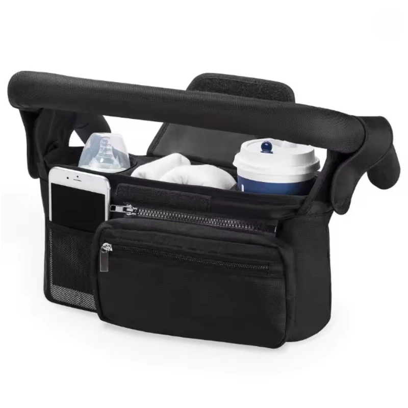 

Universal Baby Stroller Organizer Insulated Cup Holder Detachable Phone Bag Shoulder Strap for Baby & Pet Stroller Accessory