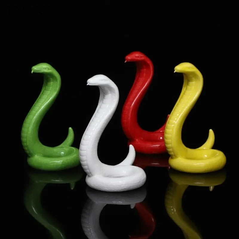 

Zodiac Snake Ornament Ceramic crafts Home wealth acquisition ornaments Office desktop decorations Cute snake mascot 1pcs