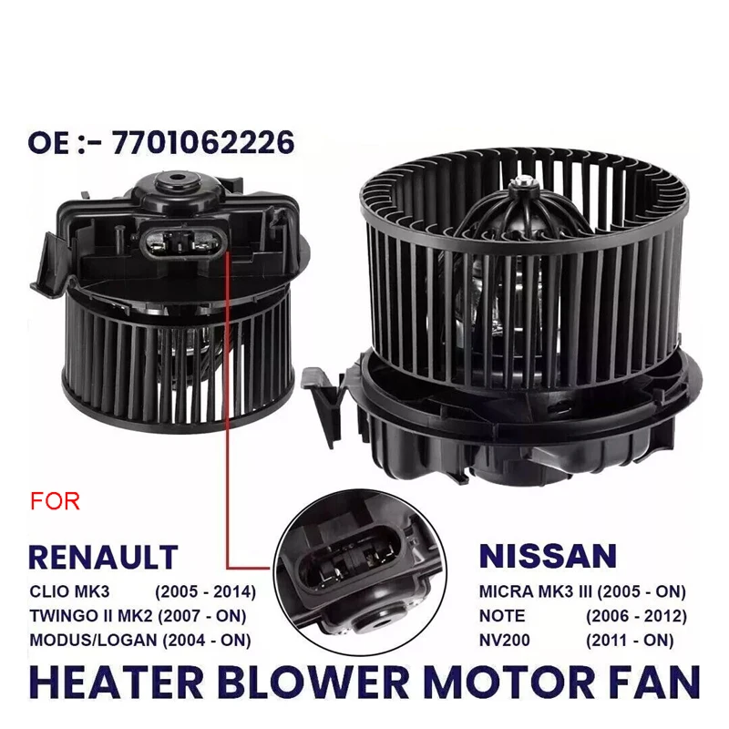 HEATER BLOWER MOTOR FAN FOR RENAULT CLIO MK3 TWINGO NISSAN MICRA MK3 NOTE MK1