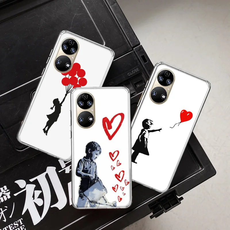 Banks graffiti black and white art Phone Case For Huawei P50 Pro P40 P30 Lite P20 P10 Mate 40 Pro 30 20 Lite 10 Cover Shell Coqu