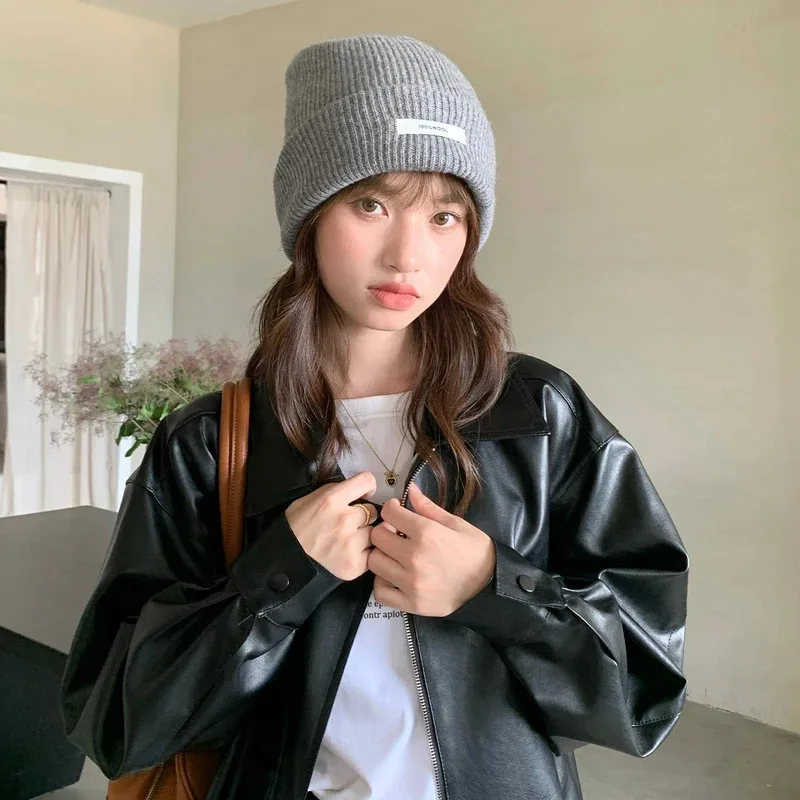YISON High Quality 100% Wool Knitted Hat for Women and Men Casual Beanie Hat Cap Winter Soft Warm Unisex Winter Gifts