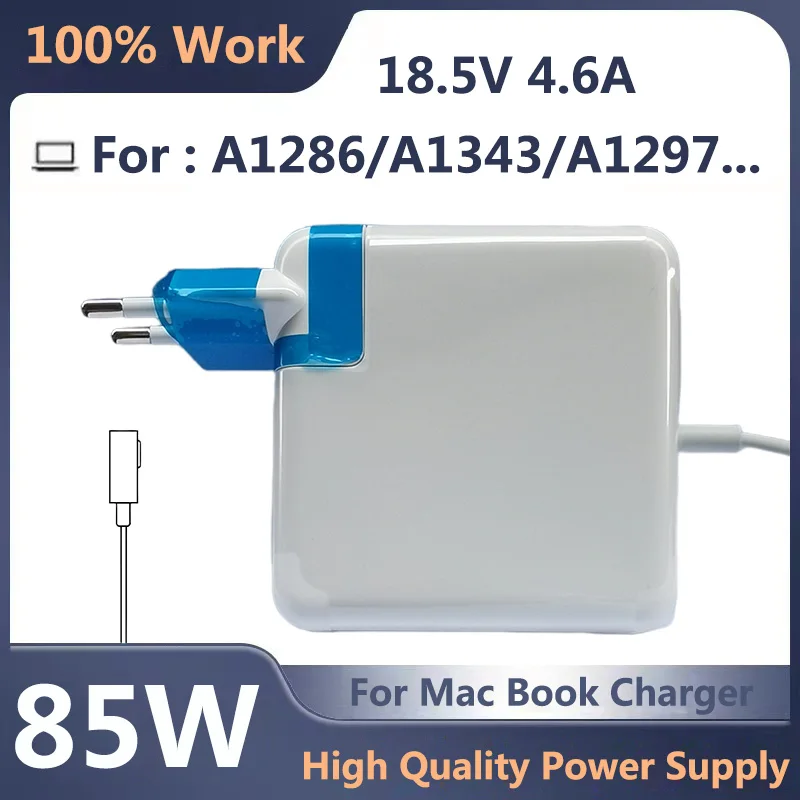 L 85W Power Adapter compatible with mac book Pro 15 inches/17 inches laptop (Before Mid 2012 Models). Fits A1297, A1290, A1296