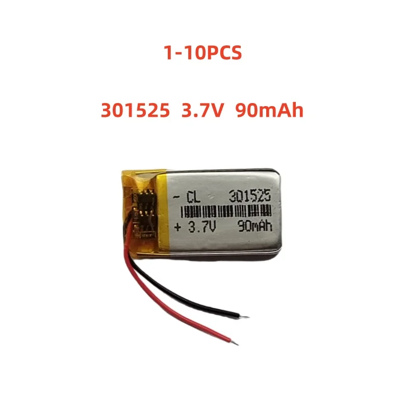 

301525 3.7V 90mAh Small Size Lipo Rechargeable Battery Lithium Polymer For MP3 Bluetooth MID headset headphone video pen