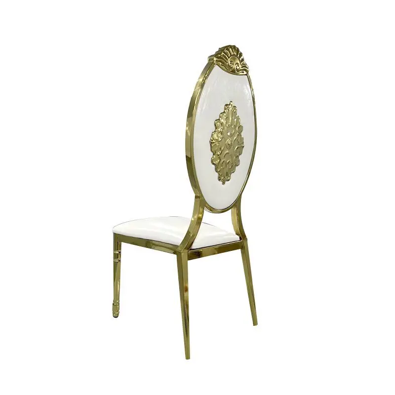 Electroplated gold round back chair hotel chair stainless steel outdoor wedding event back chair