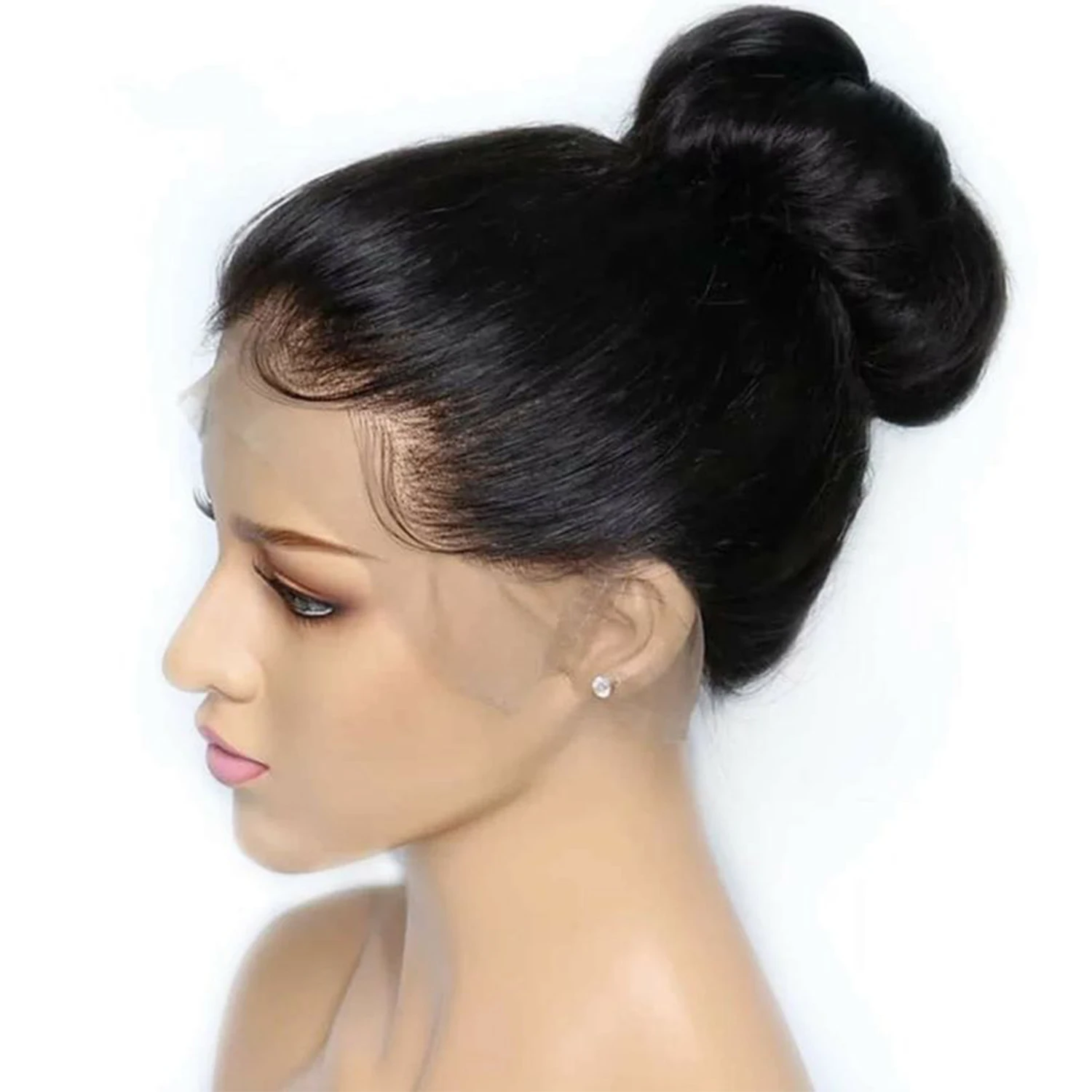 Parrucca frontale in pizzo brasiliano Remy naturale dritto 360 Densità 180% Capelli umani Parrucche in pizzo 360 Linea sottile pre-pizzicata naturale 28 pollici