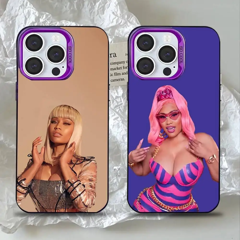 

Nicki Minaj Rapper Phone Case For iPhone 16,15,14,13,12,11,Mini,Pro,SE,MAX Purple Matte Silicone Cover