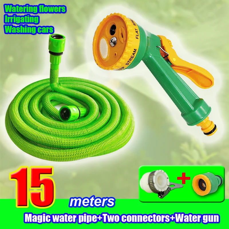 Magic retractable water pipes of various lengths 4 different nozzles water guns balcony garden irrigation car washing