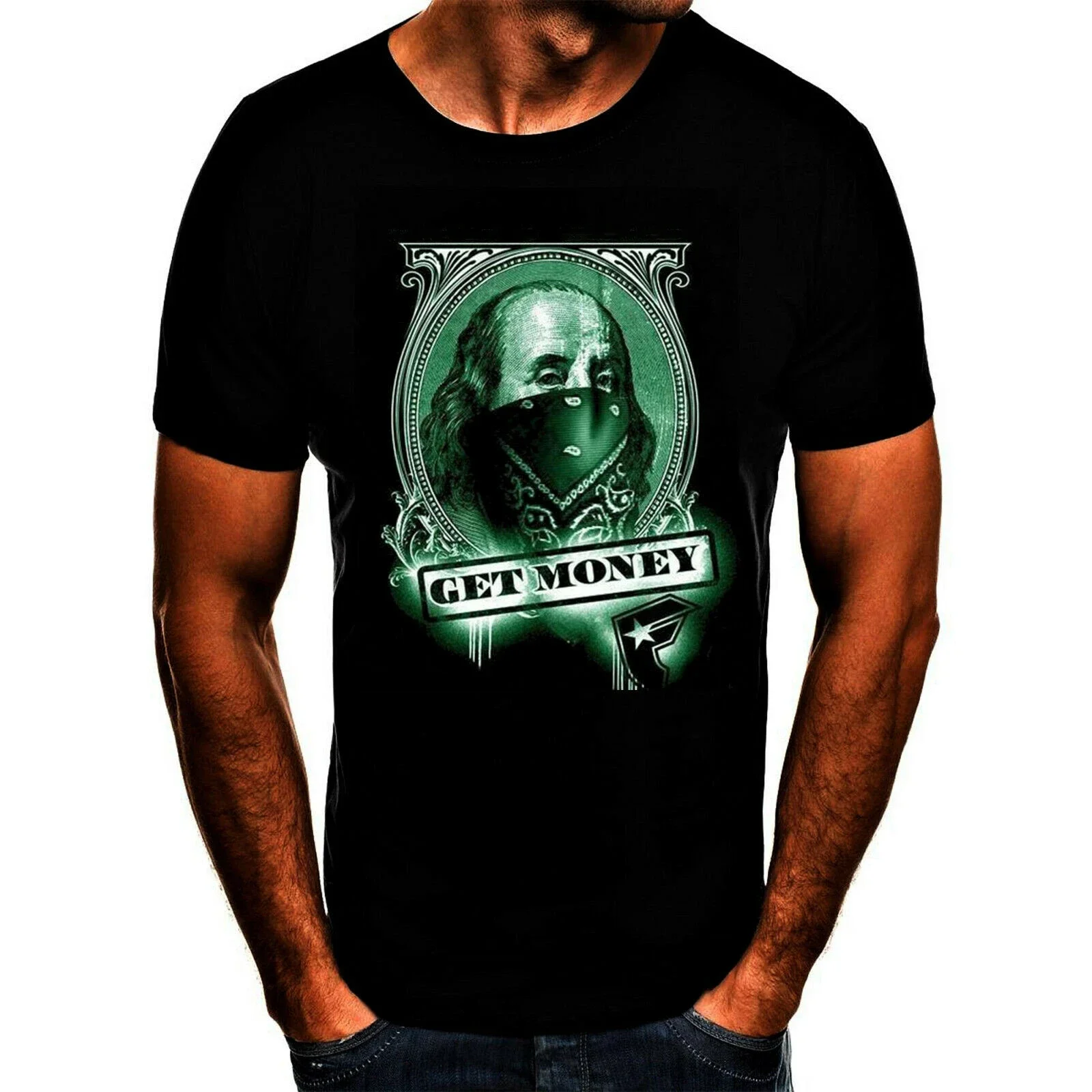 Get Money Spruch Gangster Funny Tshirt Men's Summer Cotton O-Neck Short Sleeve T Shirt New Size S-3XL