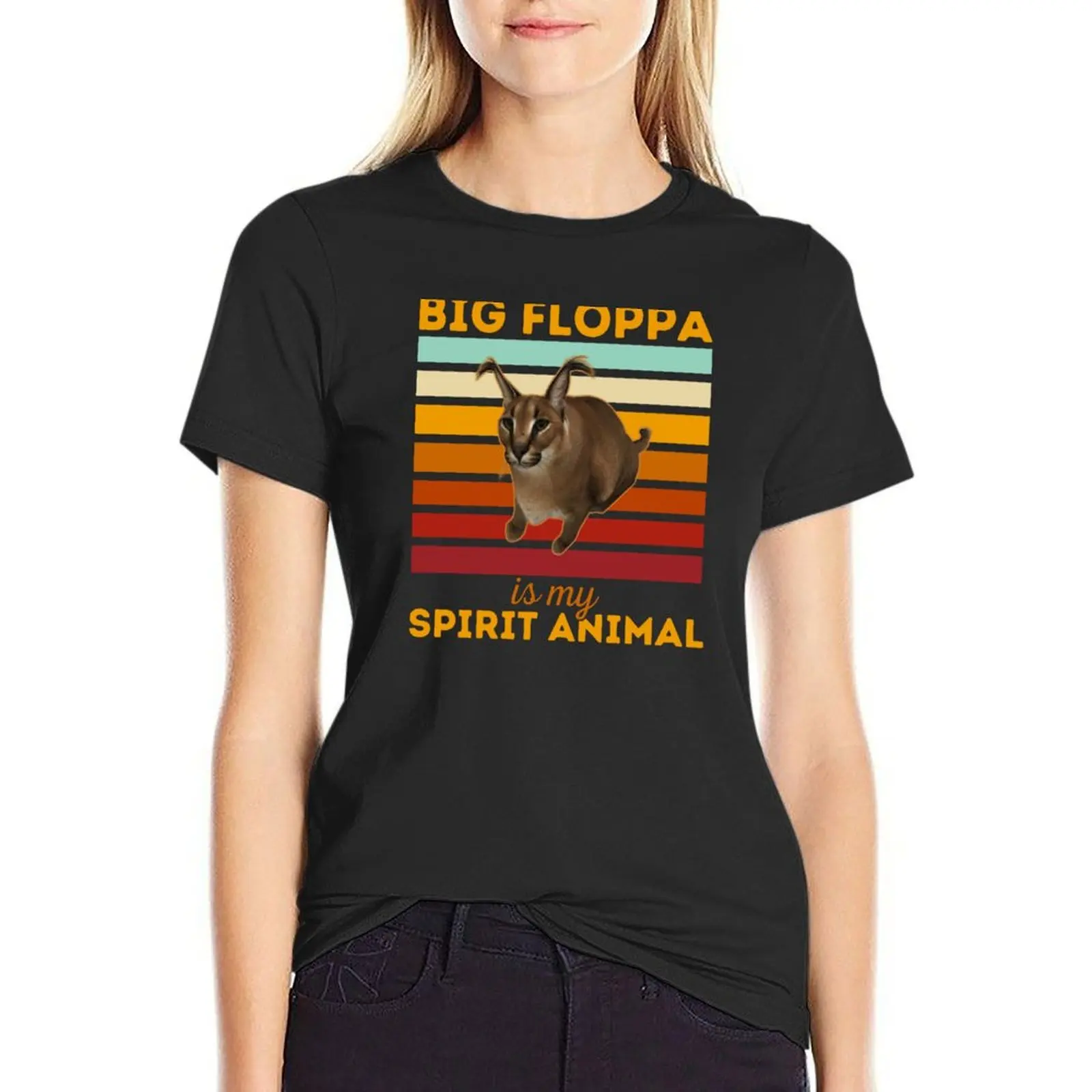 

Big Floppa Is My Spirit Animal, Big Meme Caracal Cat T-Shirt female summer clothes tees luxury designer clothing Women