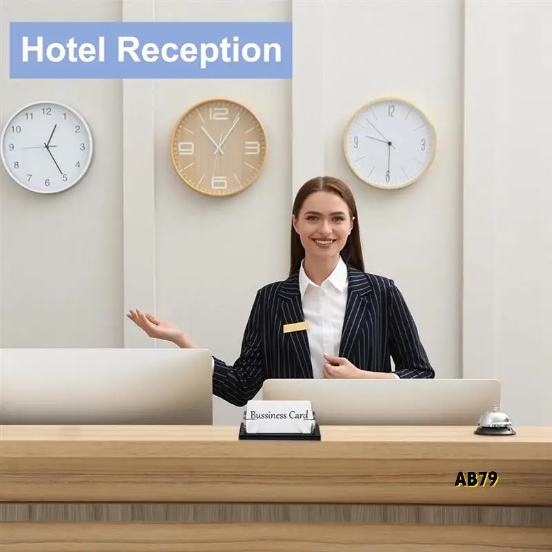 책상용 아크릴 명함 홀더, 2 Pcs 데스크탑 명함 홀더 아크릴 이름 카드 디스플레이 스탠드 주최자