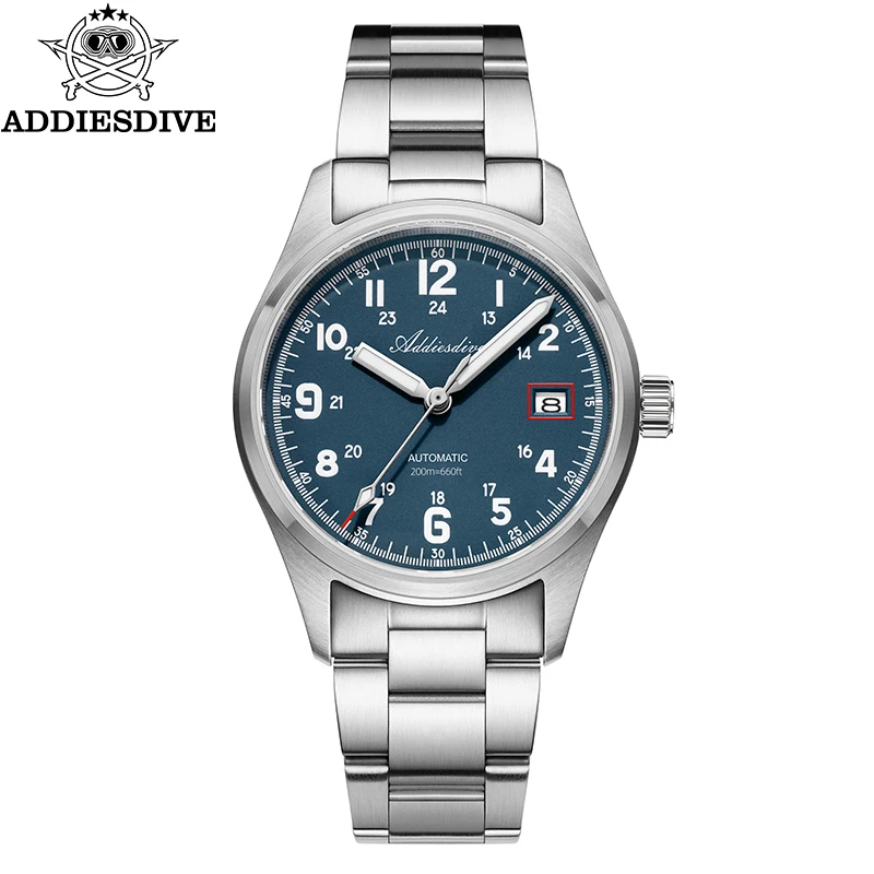 ADDIESDIVE Men's Watch Automatic Luxury Stainless Steel Sapphire Glass Luminous 200m Waterproof Mechanical Watch Reloj Hombre