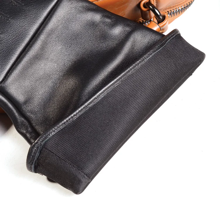 35cm Women's Black Sheepskin Real Leather Retro Medieval Renaissance Long Cuff Gauntlet Gloves