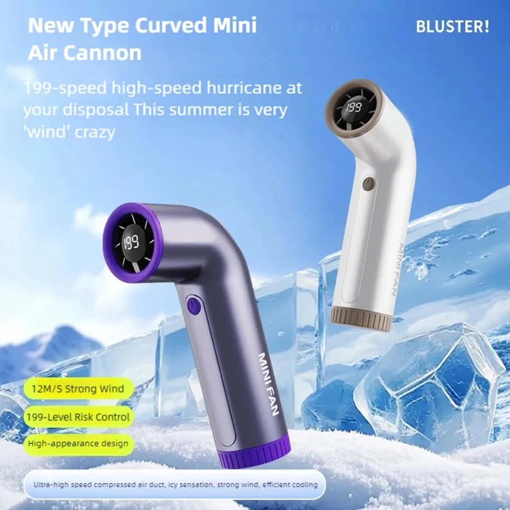 199 Speed Fan Digital Display Fan Camping Traveling Abs Material Compact Size Customizable Airflow Lightweight Design