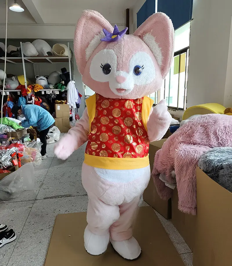 

Potdemiel Linabell Christmas New Year Mascot Costume Holiday Cartoon Outfit for halloween Party Performance Cosplay Props