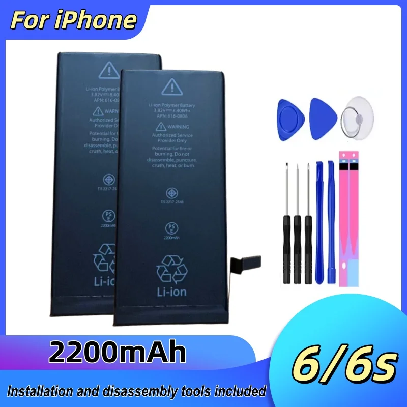 

100% Orginal For iPhone 6/6S 2200mAh Replacement Battery For iPhone 6/6S Genuine Latest Production Phone Batteries