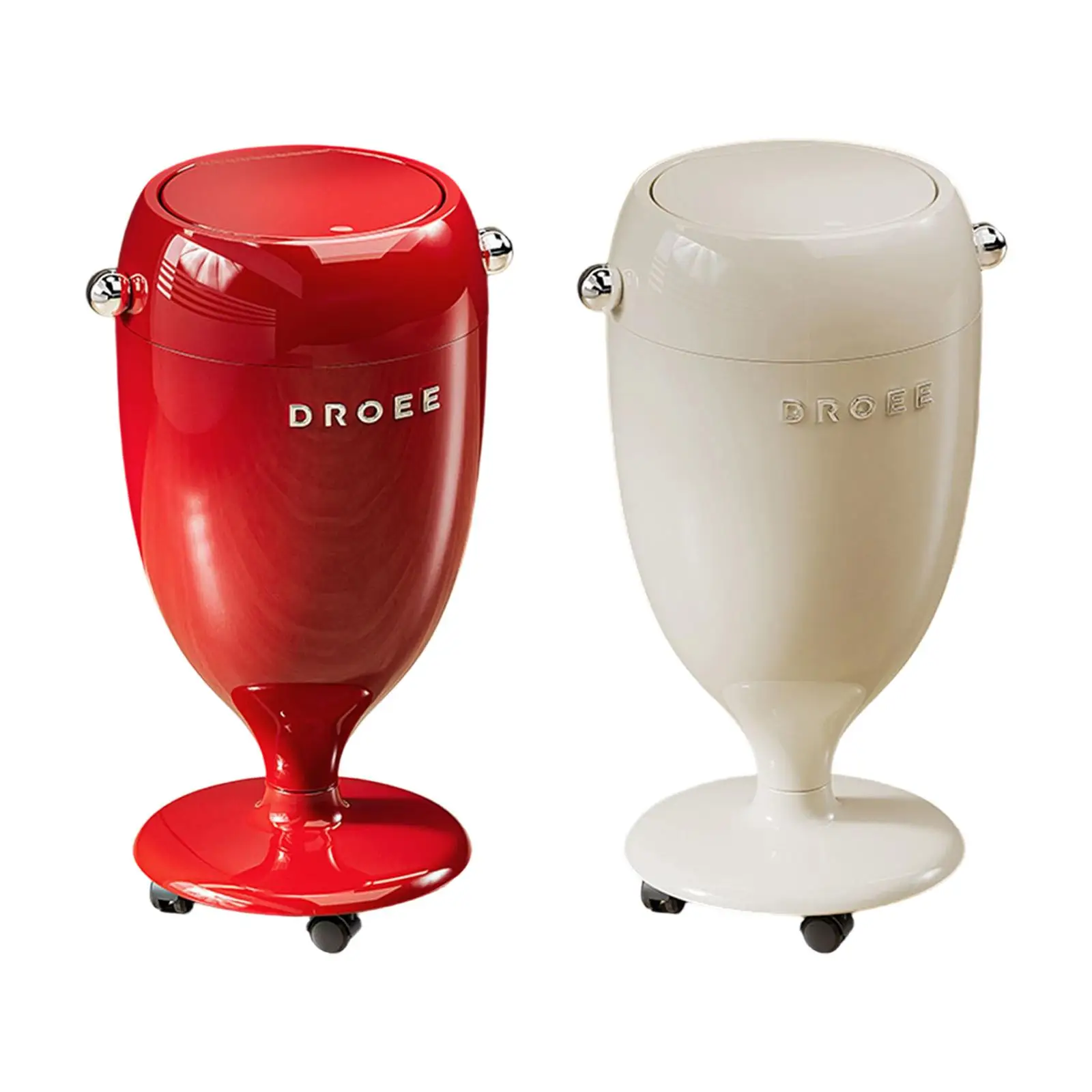 

Trash Can with Universal Wheels Storage Bucket Waste Bin Large Open with Lid