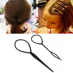 Plastic Hair Loop Styling Tool Magic Topsy Tail Hair Braid Ponytail Styling Clip Bun Maker For Girls Hairstyles