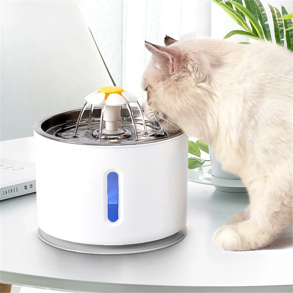 Auto Cat Water Fountain Dog Drink Bowl Active Carbon Filter Auto Pet Drinking Electric Dispenser Bowls Cats Drinker USB Powered