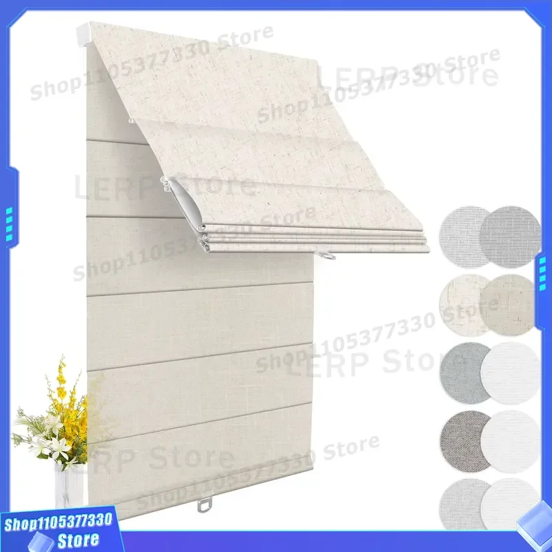 Classic 2 in 1 Roman Blinds Double Blackout Curtains Easy Install Day Night Shades for Home Hotel Bedroom Window Decoration