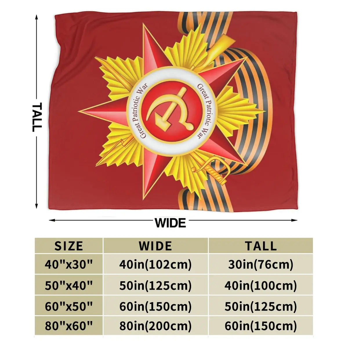 Communist War Symbol Of The Great Patriotic War Blankets Soft Warm Flannel Throw Blanket Cover for Bed Picnic Travel Home Couch