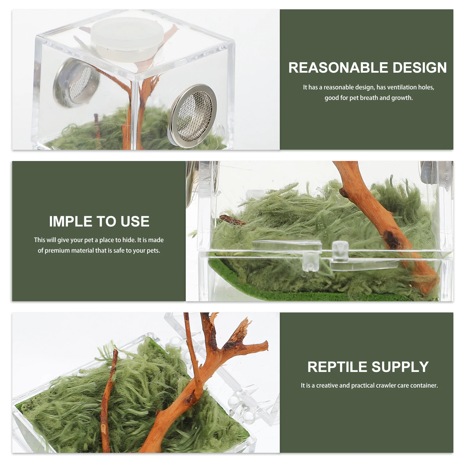 

Jumping Spider Breeding Box Hideout Accessories Jumper Enclosure Wood Cage Kit Habitat