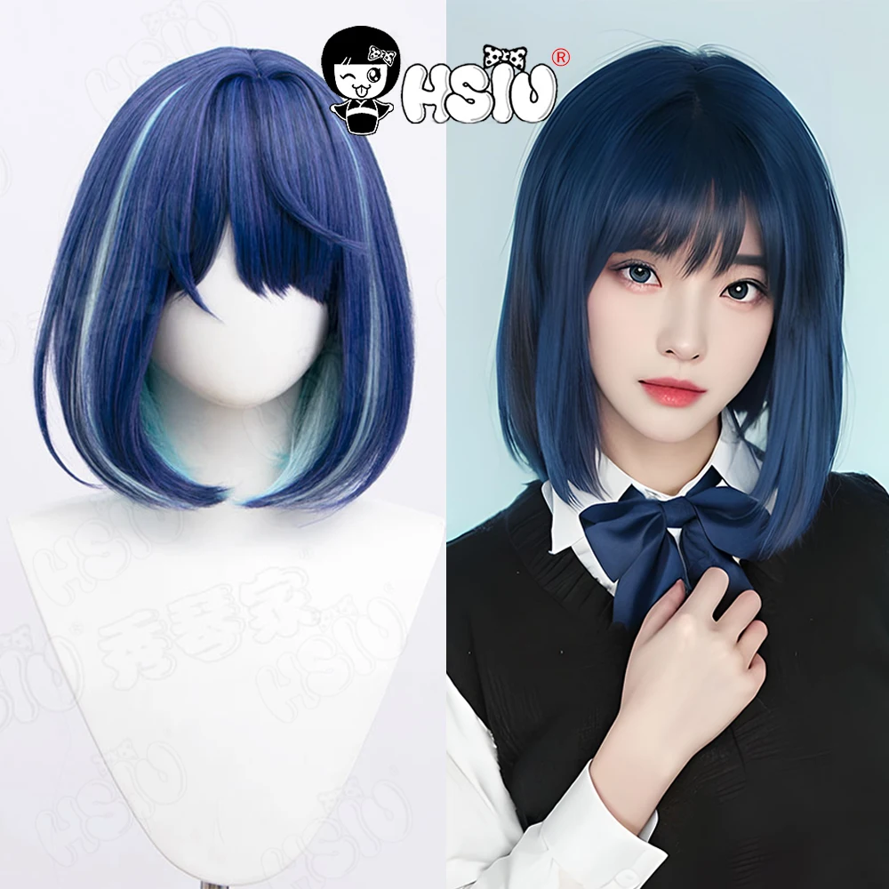 

Anime Oshi no Ko Cosplay Wig Kurokawa Akane Cosplay Wig HSIU 35-70CM Gray purple gradient long short hair Synthetic Wig