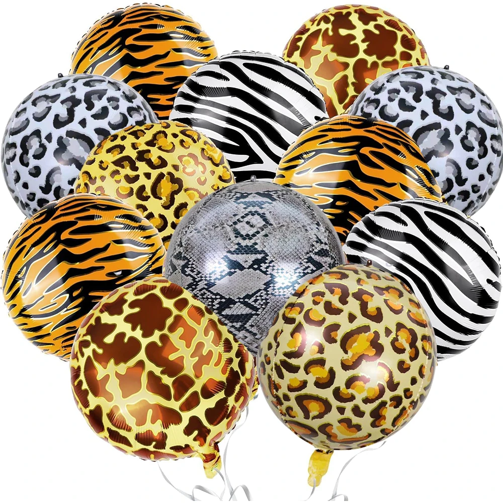 4D جولة الحيوان طباعة احباط بالون الحيوانات البرية زيبرا النمر الفهد طباعة بالونات الغابة مغامرة الاستوائية حزب عيد ميلاد ديكور
