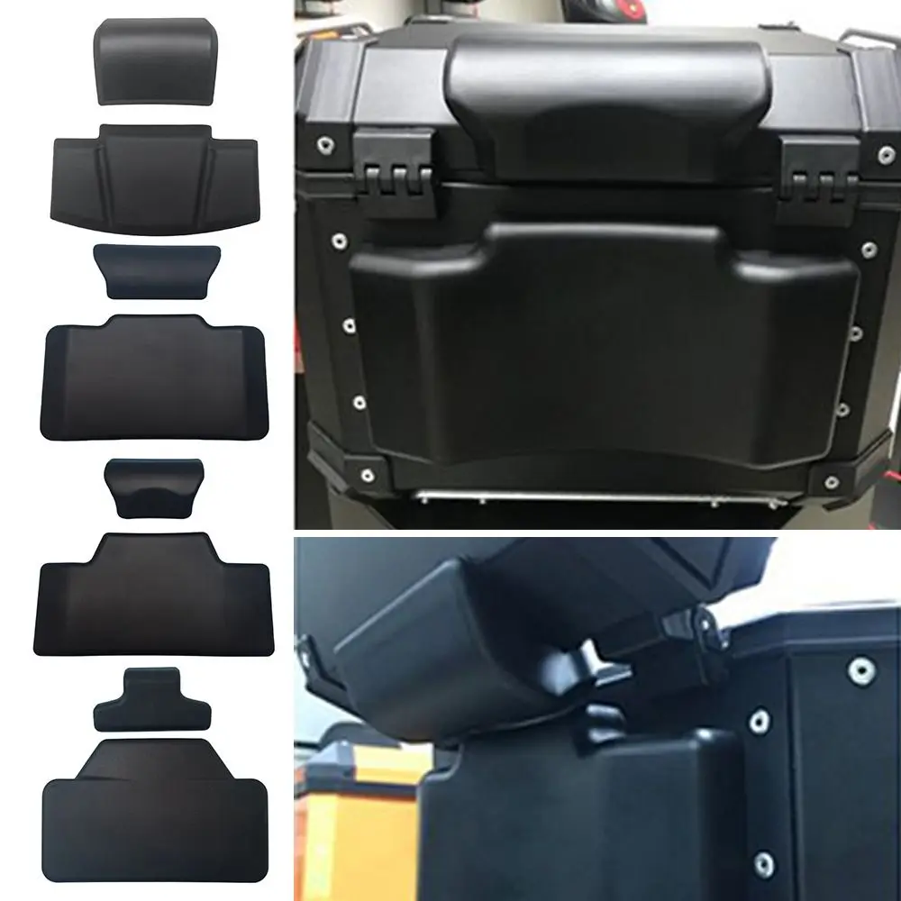 Black Motorcycle Backrest Soft Modification Accessories Rear Top Case Cushion PU Easy Install Passenger Back Pad Universal