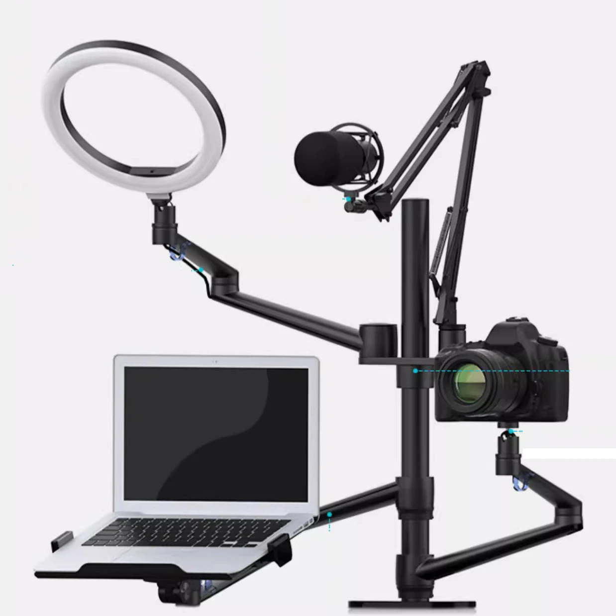 ZB-2 live stand set 5-in-1 Multifunctional laptop stand light mount microphone bracket camera holder for youtube makeup video