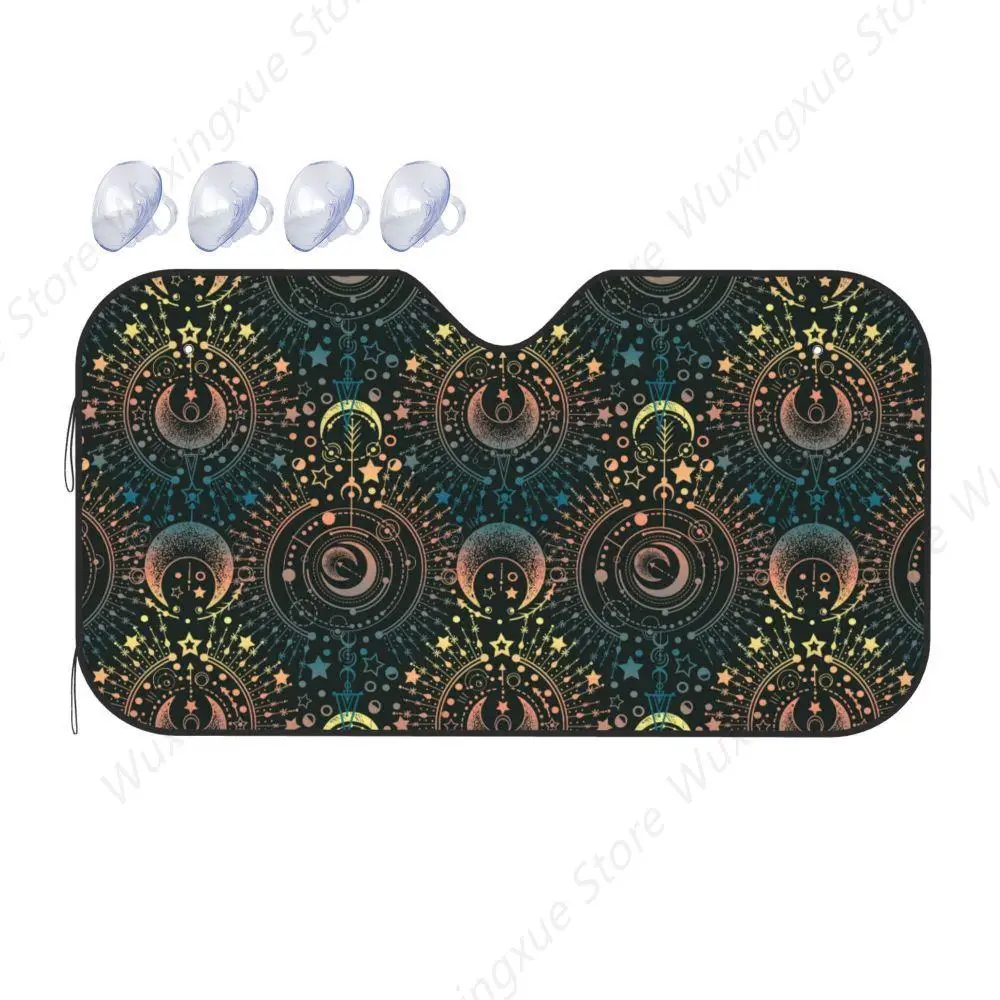 

Magical Astrology Moon Star Mysticism Car Windshield Sunshade Reflective Sunshade Ultraviolet and Heat-resistant Sunshade Car
