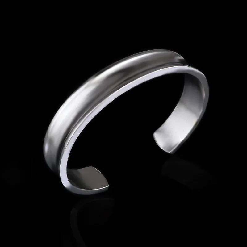 New 925 Sterling Silver 12mm Smooth Open Bangle For Men Women Fashion Christmas Valentine's Day Jewelry Party Gifts Wholesale image 4
