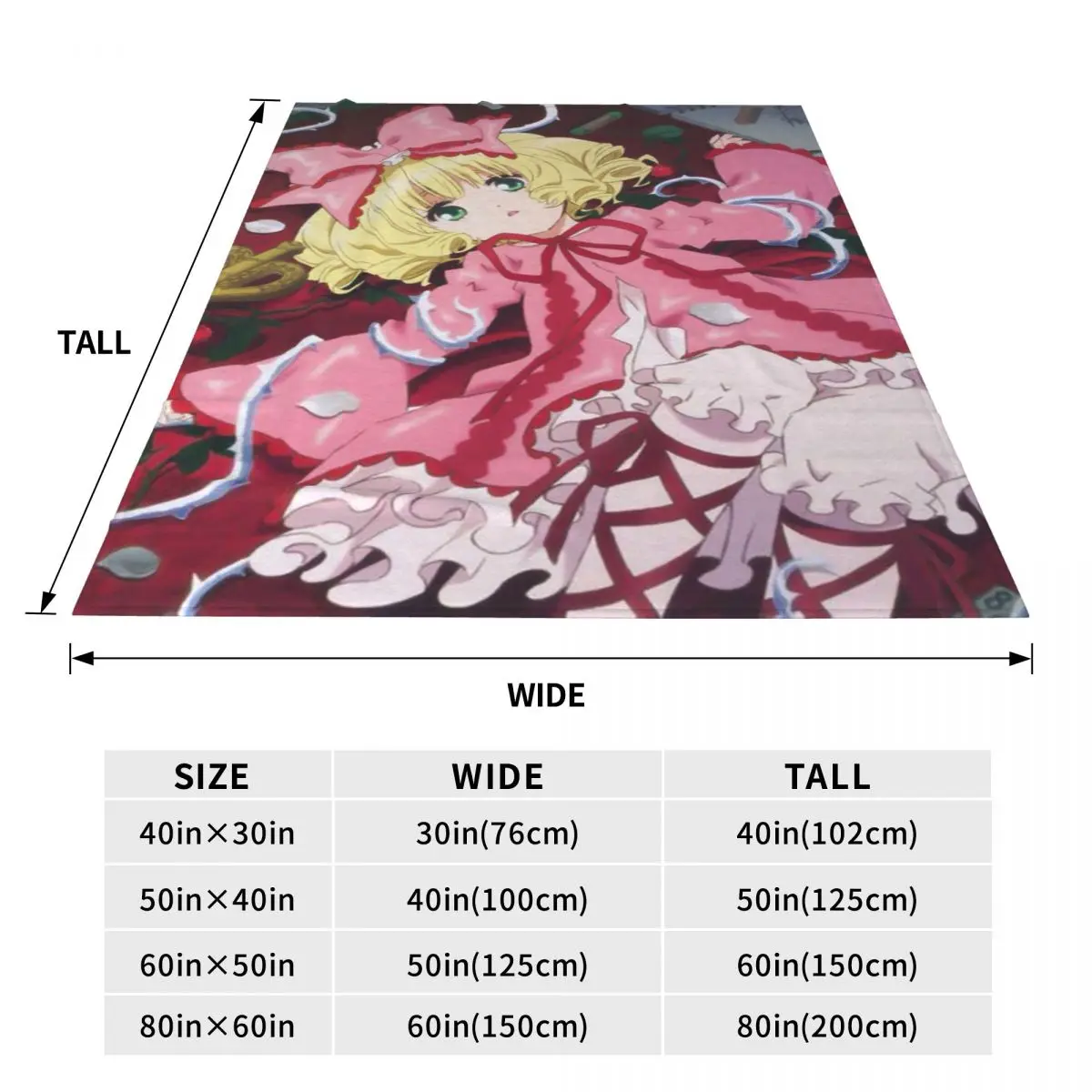 Romantic Anime Rozen Maiden Wantage Blankets Soft Warm Flannel Throw Blanket Cover for Bed Travel Home Sofa