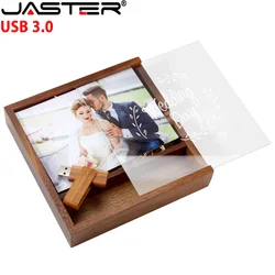 Album Wooden Box USB 3.0 Flash Drives 128GB Creative Photography Wedding Gift Memory Stick 64GB Color Printing High Speed U Disk