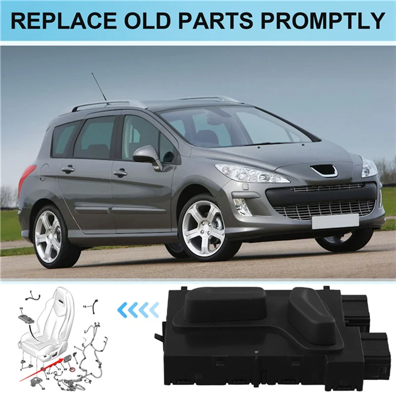 Botón de interruptor de ajuste, 1 par de asiento delantero 6509XO/6509W9 para 308 308SW 08- 13 Citroen C4 Picasso 6509X0 9659831177-Y44A