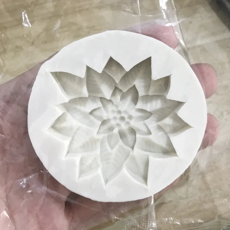 Poinsettia Christmas Flower Silicone Sugarcraft Mold Resin Tools Cupcake Baking Mould Fondant Cake Decorating Tools