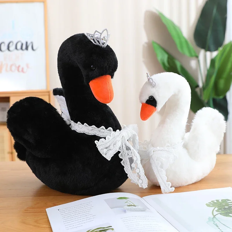 Korona Czarny Łabędź Lalka Zabawka Łabędź Nosić Korona Pluszowa Zabawka Wypchana Wróżka Czarny Łabędź Dziewczyna Lalka dla dziecka Prezent urodzinowy Ślub