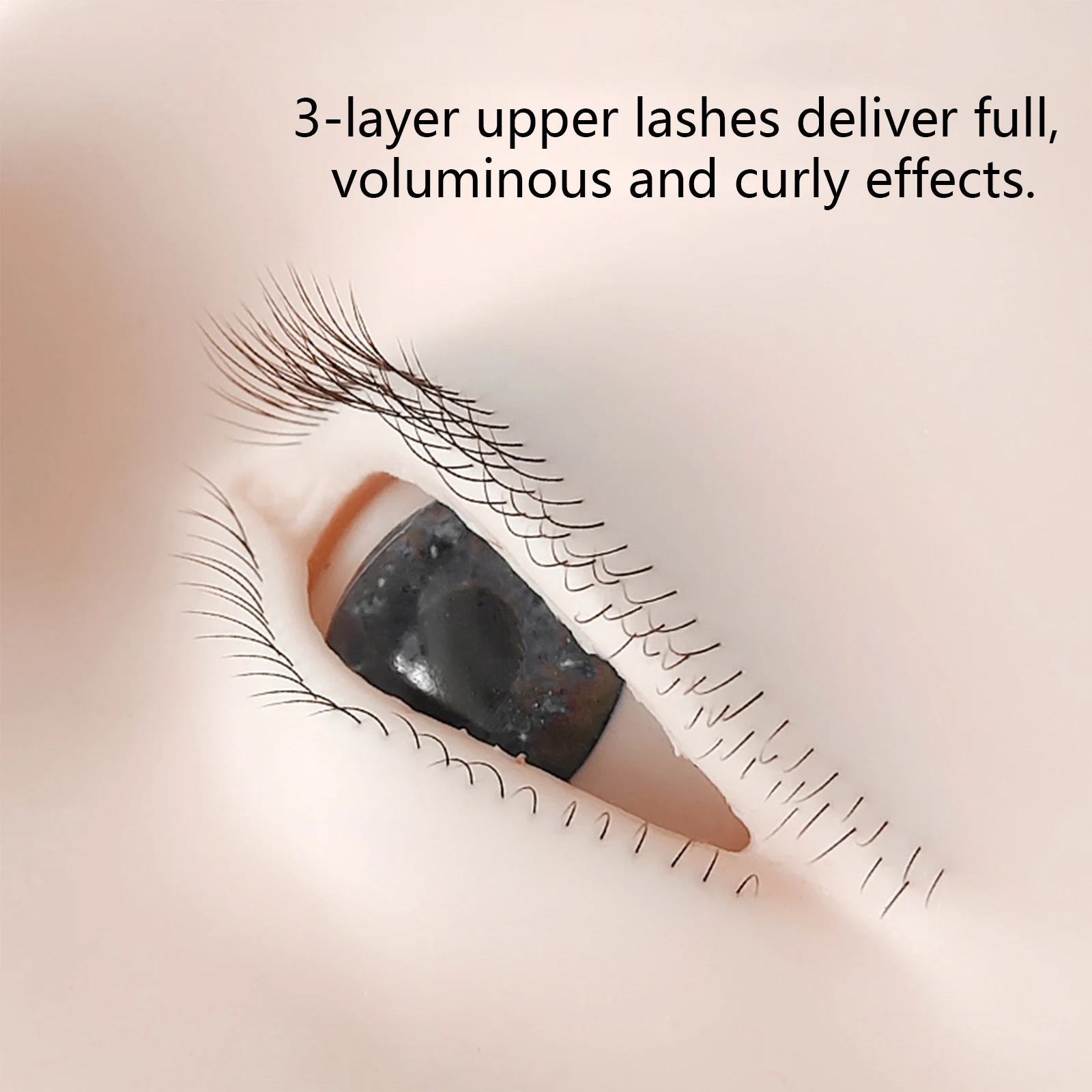 Eyelash extension practice  Head Model Reusable Mannequins 3 Layers Lashes Extension Training Tool super realistic soft silicone