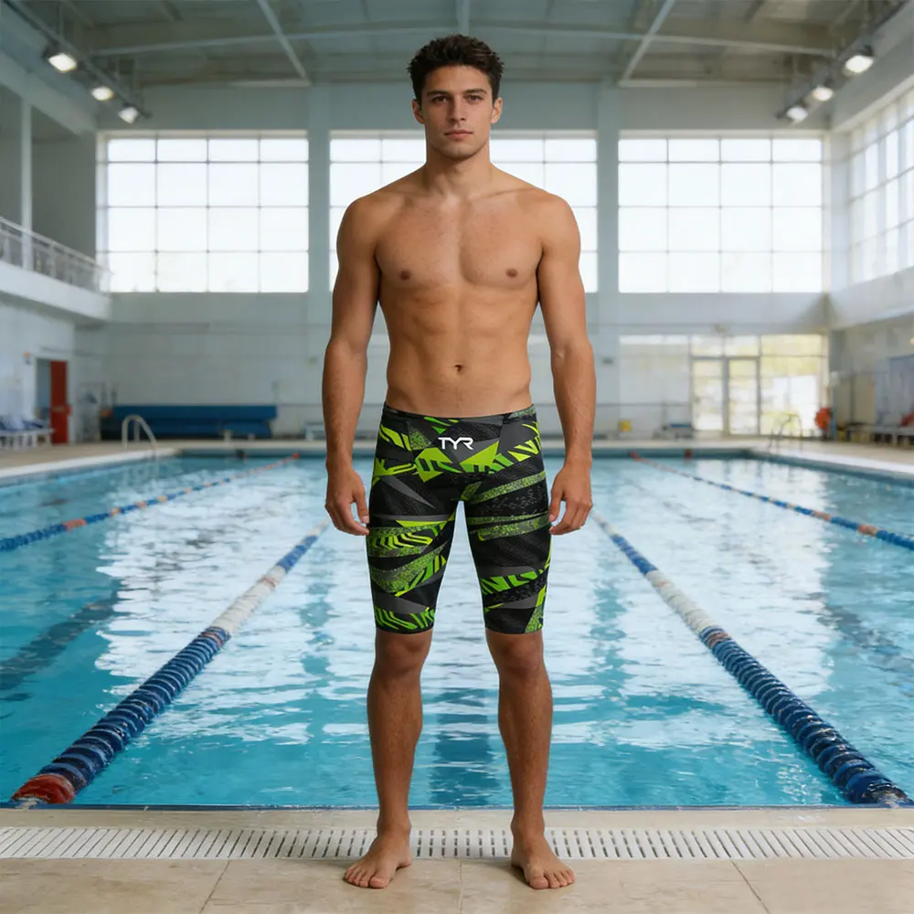 Summer Men's Swim Jammer Swimsuit Shorts Swimming Trunks Water Sports Surf Beach Diving Short Jammers Swimwear New Bathing Suit