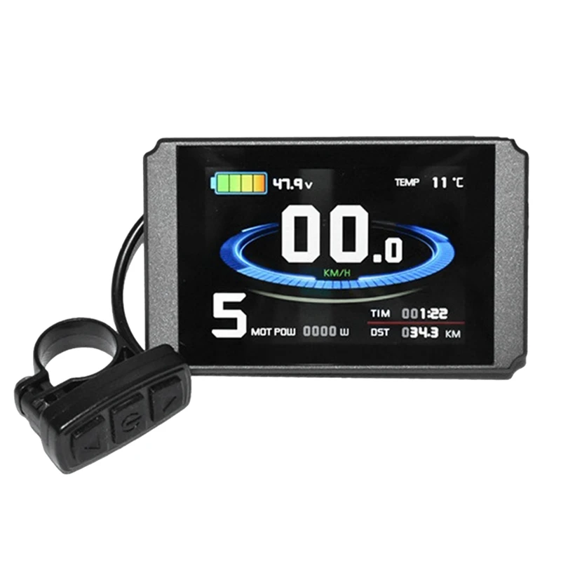 24V 36V 48V LCD8H Display Waterproof Connector With USB Electric Bicycle Bike Display