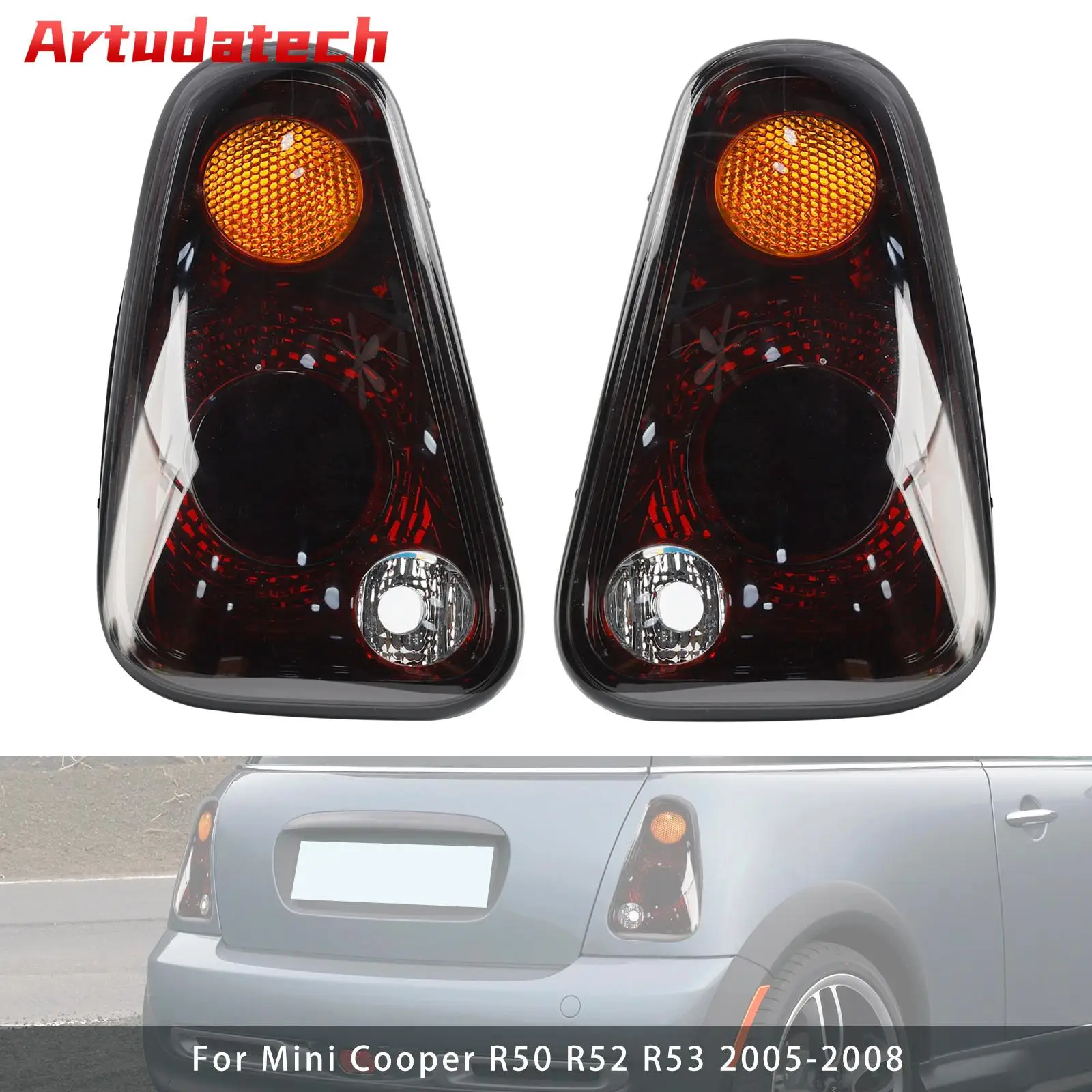 Artudatech Rear L+R Tail Light Lamp 63217166955 56 For Mini Cooper R50 R52 R53 2005 2006 2007 2008