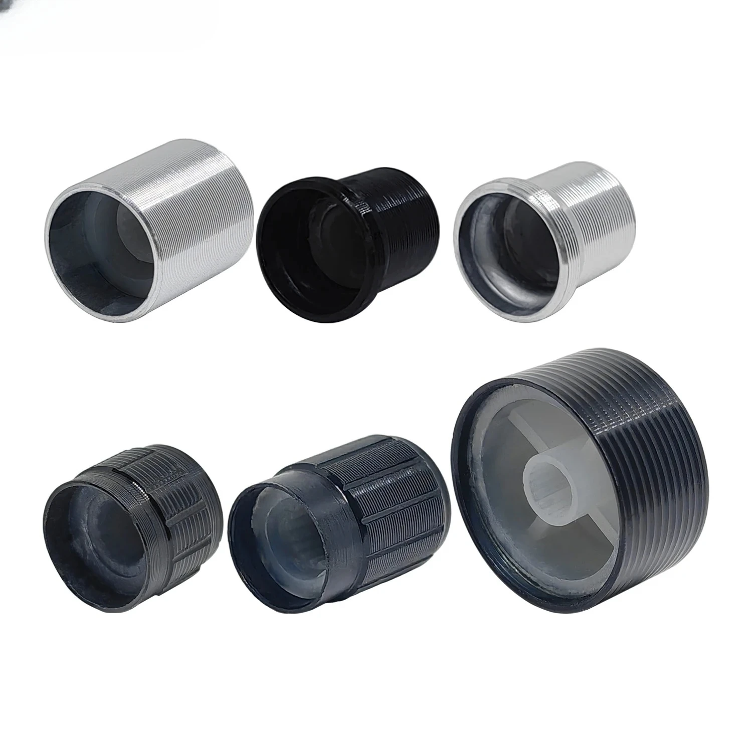 Botão de alumínio para volume de guitarra, 2 peças, tom superior 6mm, para potenciômetro, controle de volume, botões rotativos, diâmetro 13mm 15mm 26mm