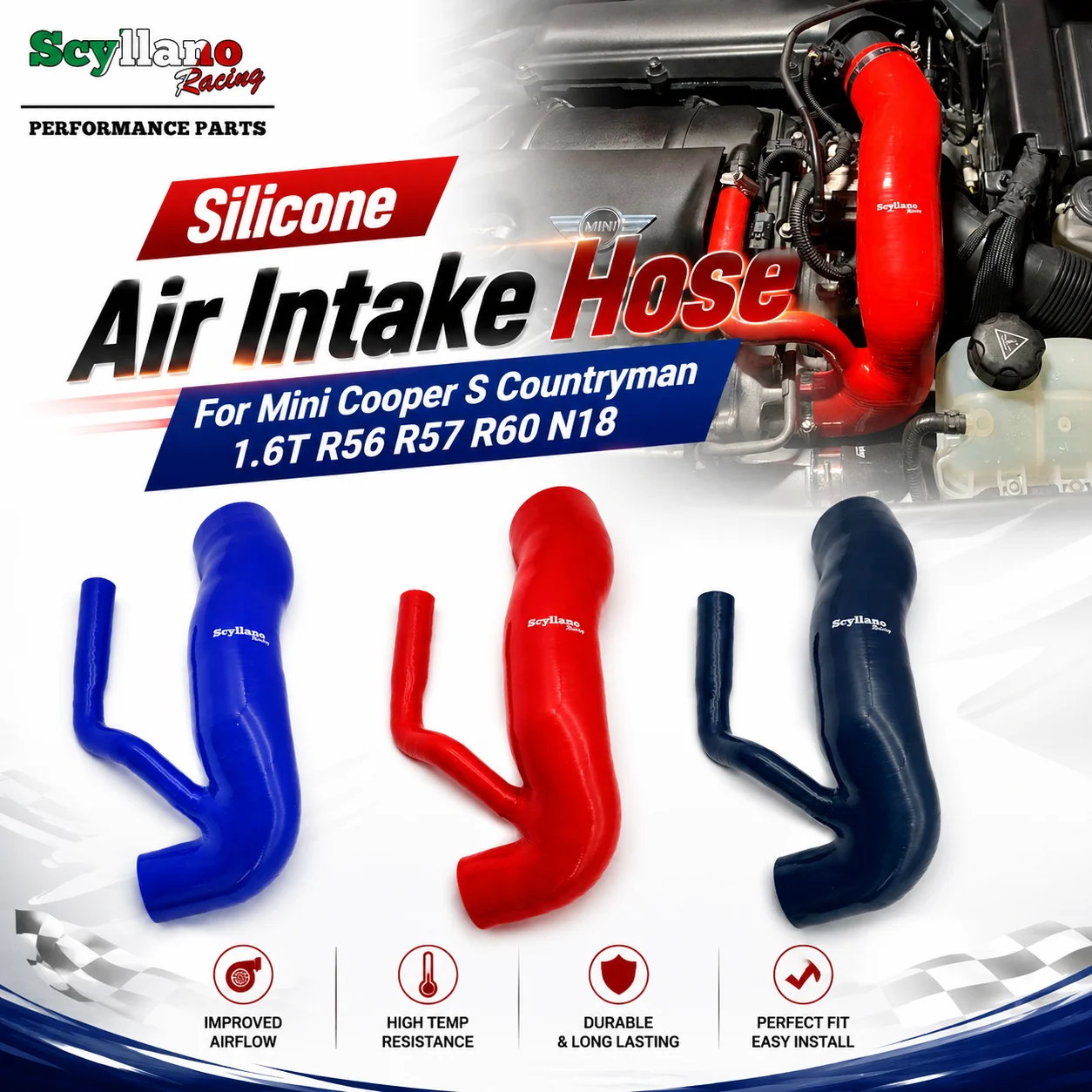 Air Intake Induction Silicone Hose OEM 13717627501 For Mini Cooper S Countryman N18 R56 R57 R60 1.6T Petrol Turbo Inlet Pipe