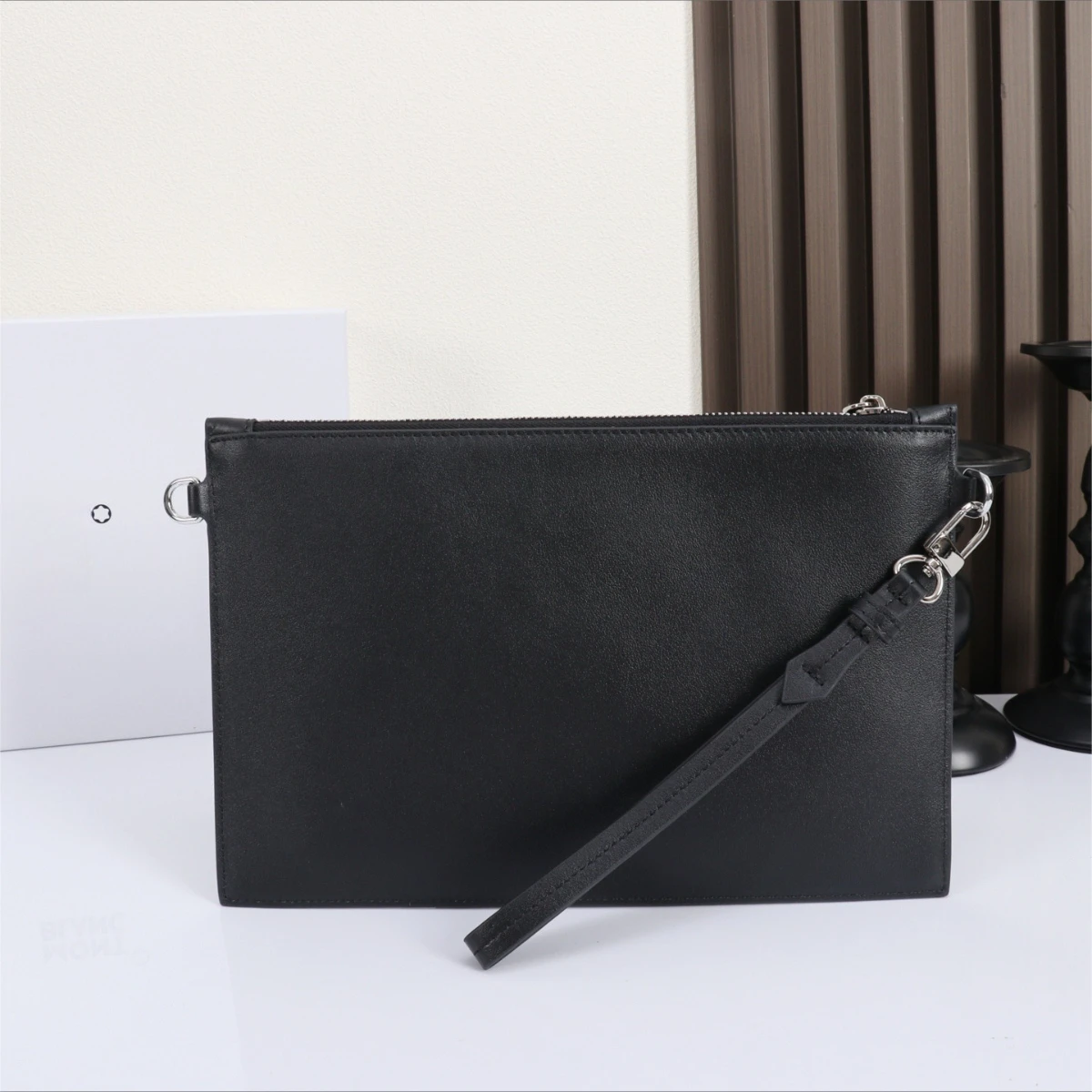 حقيبة كلاتش رجالية فاخرة، محفظة كاجوال للأعمال، حقيبة يد من الجلد الناعم باللون الأسود الناعم #3