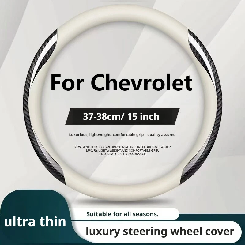 Housse de volant en cuir Nappa ultra-fine pour Chevrolet Silverado Tahoe Equinox Traverse Malibu Camaro Trailblazer Bolt